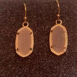 Kendra Scott gold Ellie drop white Drusy earrings